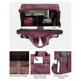 Women's Genuine Leather Laptop Backpack — 15.6" Retro Style