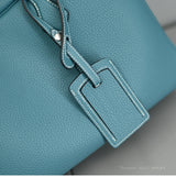 Genuine Leather Bowling Bag for Women, Top Layer Cowhide Handbag, Large Capacity Top Handle Bag, Small & Large Size