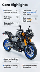 1478pcs Technology Racing Motorcycle Building Blocks Set Fast Speed Bike Small Particle Model DIY Toy for Adult Collectible Gift