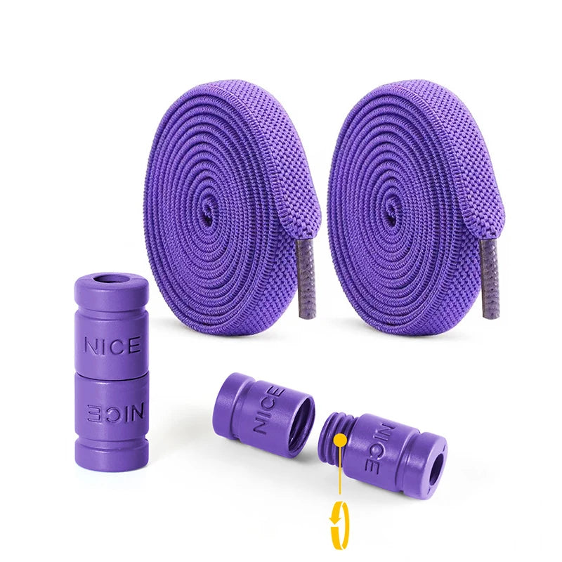 8mm Elastic No-Tie Shoelaces with Button Lock