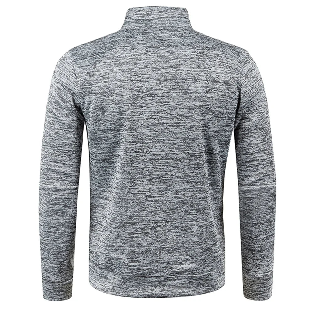 Men's Sweatshirts Half Zipper Pullover Male Long Sleeve Flleece Sweater Standcollar Snowflakes Hoodies Men Clothes