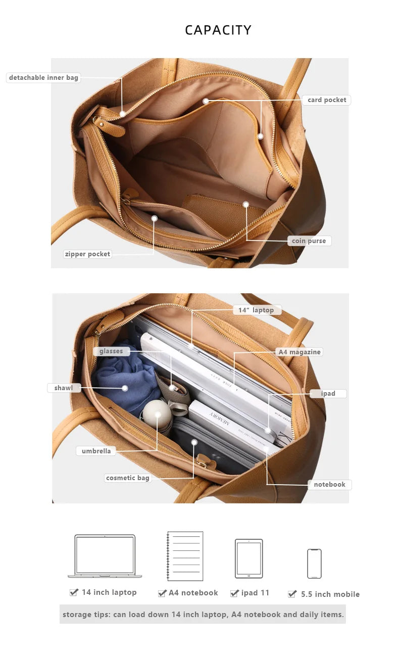 Bag Women 2022 New Summer Genuine Leather Tote Female Casual Fashion Simple Underarm Shoulder Bag Large Capacity Shopper Handbag