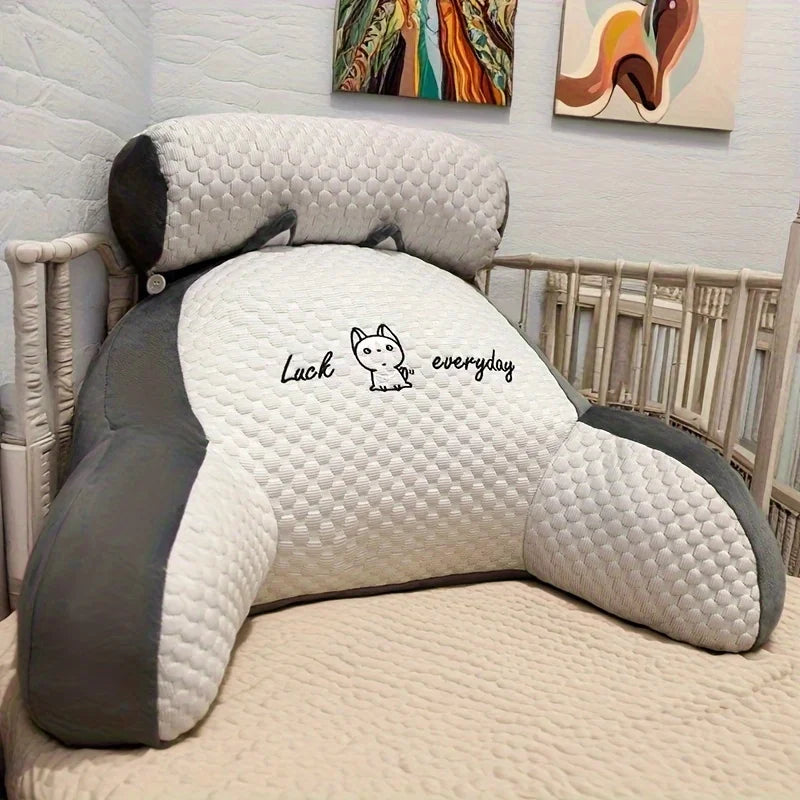 Ergonomic Reading Pillow with Adjustable Back Support,Soft Lumbar Support for Bed,Sofa, Chair,Breathable Polyester Fabric