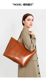 Burminsa Vintage Genuine Leather Tote Bag for Women
