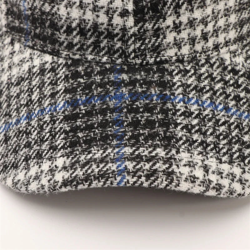 Unisex Checkered Baseball Cap with Adjustable Strap