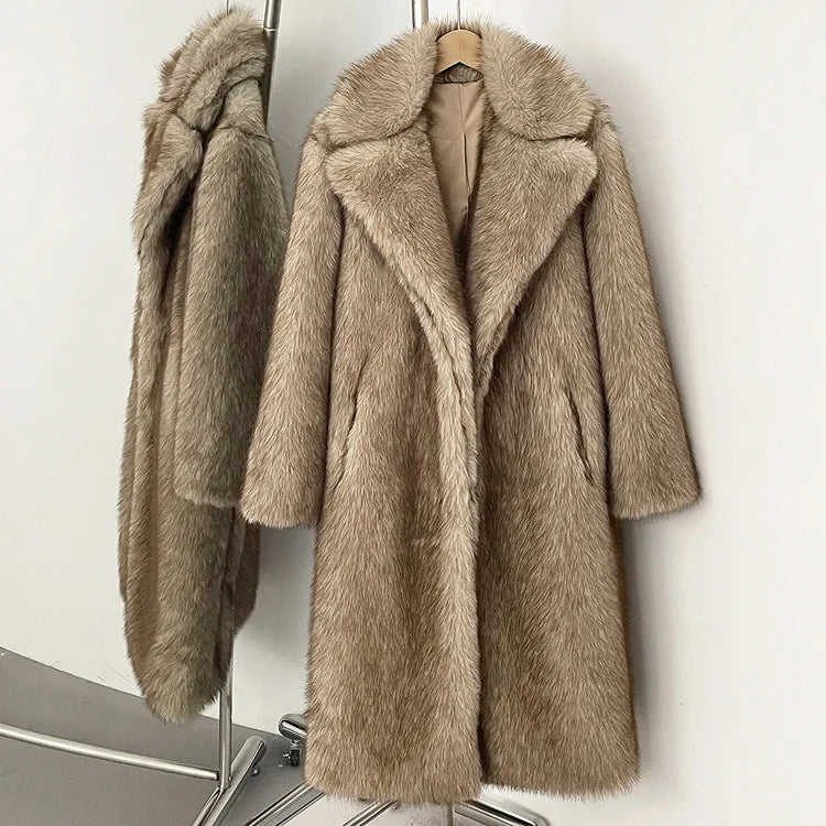 Plush Faux Fur Winter Overcoat
