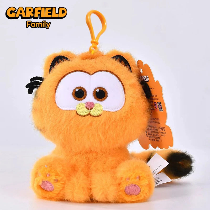 ORIGINAL Garfield Kawaii Soft Plush Toys Keychain Cute Cats Anime Stuffed Animals Peluche Doll Pendants Birthdays Gifts For Kids