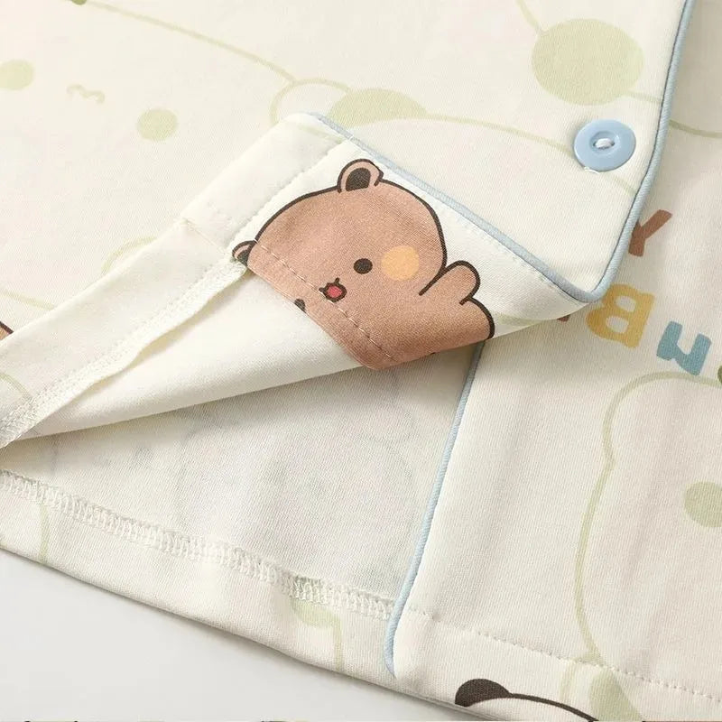 Bubu Dudu Unisex Flannel Pajama Set – Soft Cotton Sleepwear & Loungewear