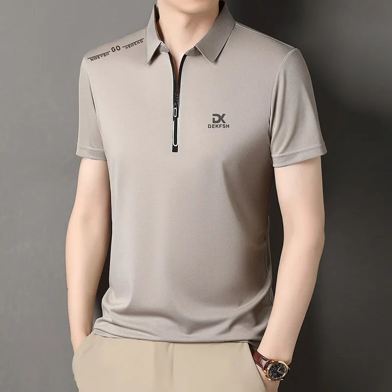 Men's Zipper Polo Shirt | Smart Casual All-Season