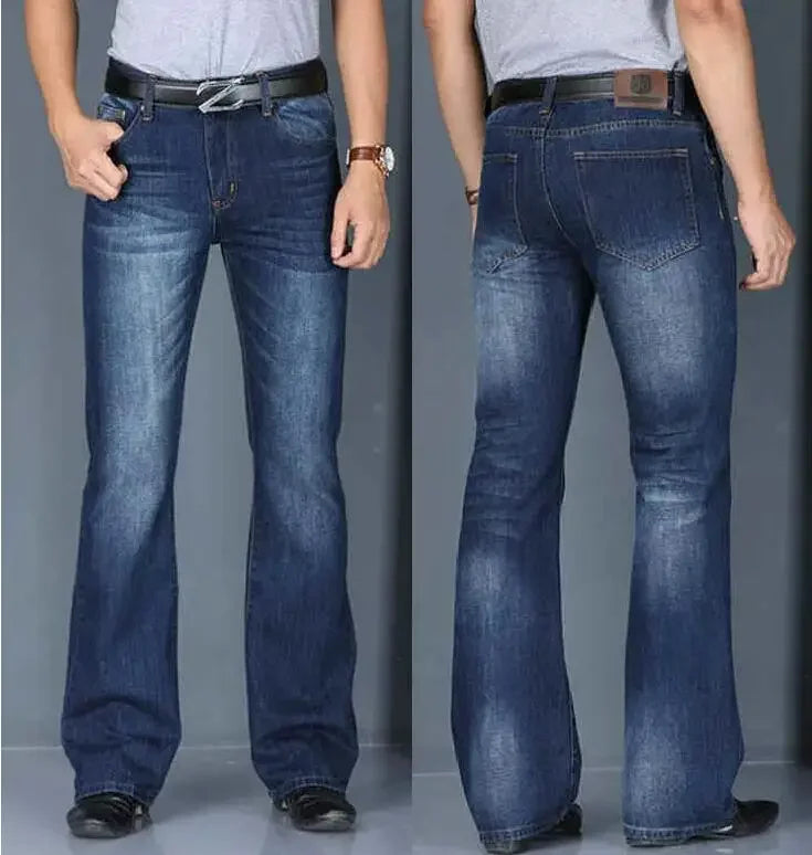 Men's Flared Jeans with Mid-Rise Waist