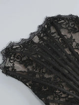Strapless Lace Mini Dress – Elegant Sheer Patchwork Slim Fit Evening Dress