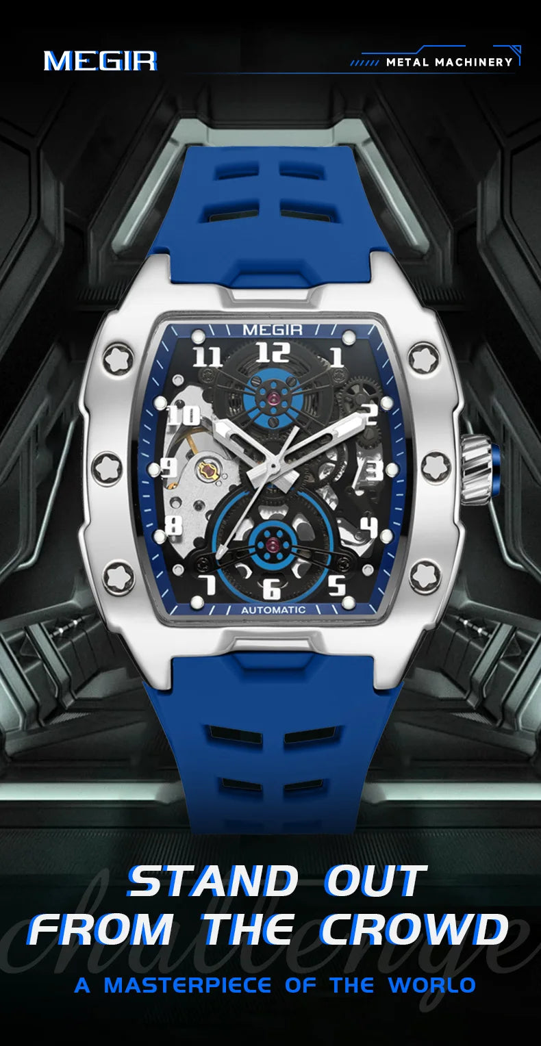 Luxury Automatic Skeleton Watch – Waterproof Silicone Sport Wristwatch