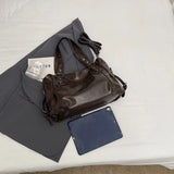 Women's Retro PU Leather Large Capacity Boston Tote Bag