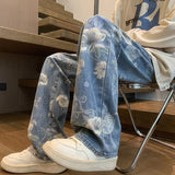 Men’s Vintage Floral Wide-Leg Denim