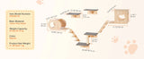 SucceBuy Wall Mounted Cat Shelves Cat Wall Shelves and Perches with Jumping Boards Hammocks & Cat Tree Cat Furniture and Shelves