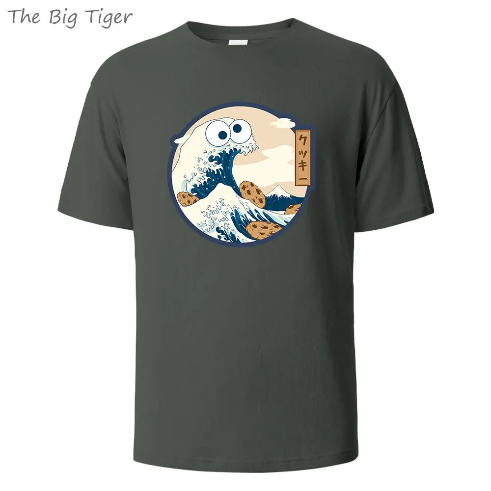 Unisex Color Painting Cotton Crew Neck T-Shirt