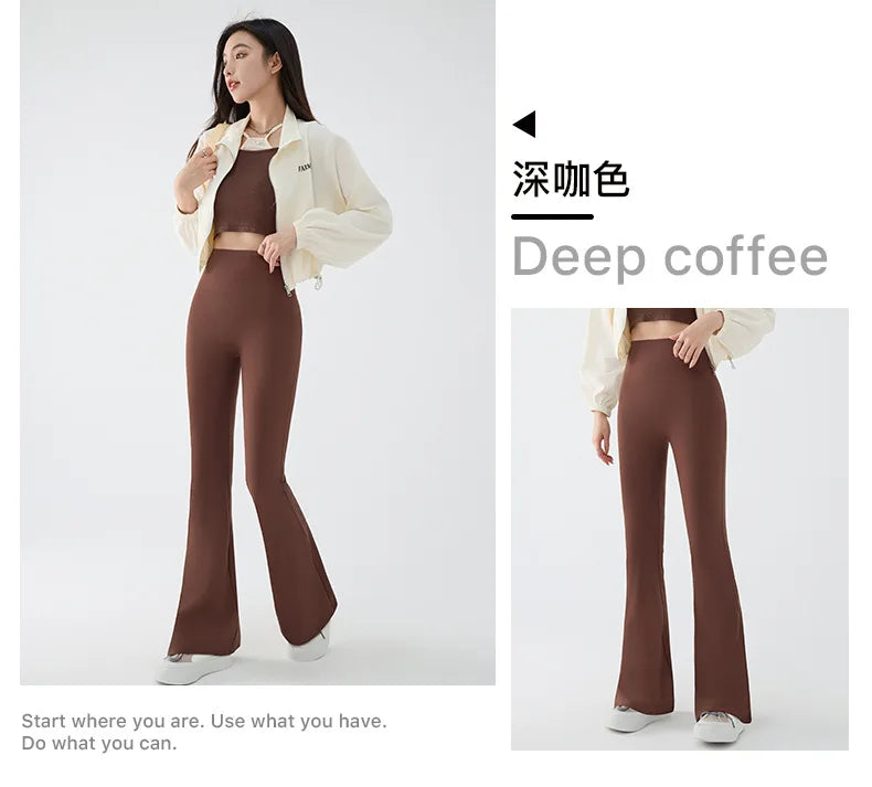 Women's High Waist Stretch Flared Pants