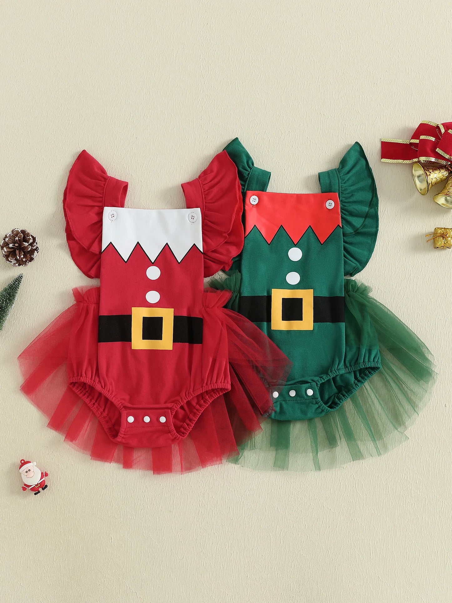 Infant Holiday Ruffle Jumpsuit