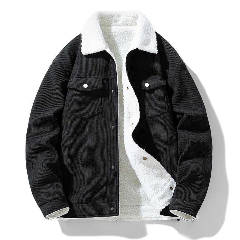 Men's Corduroy Fleece Jacket – Warm Winter Coat