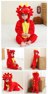 Animal Theme Flannel Baby Romper
