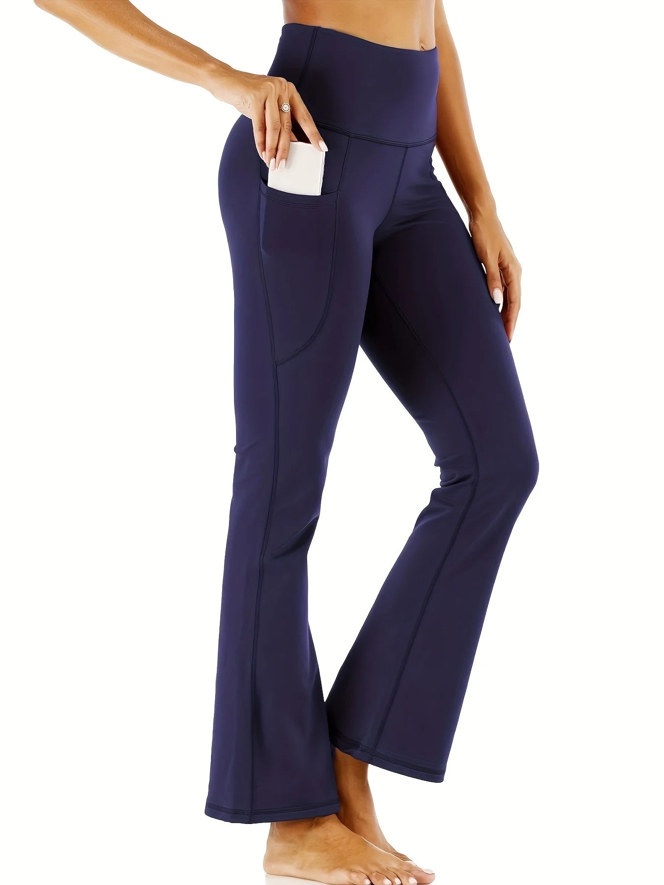 High-Waisted Flare Yoga Pants with Pockets