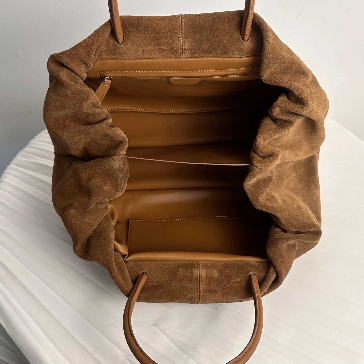 Motingsome Oversized 40cm Women Tote 100% Natural Suede Leather Lady Handbag Luxury Daily Bags Bowling Purses Matte Cowhide Bag