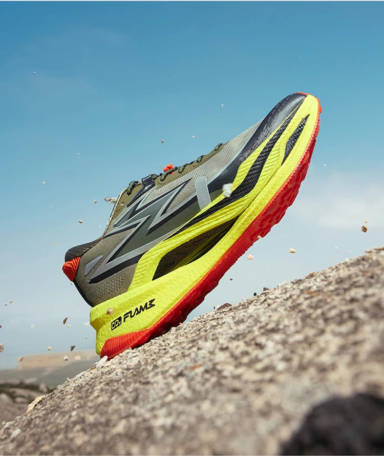 361 Degrees Flame 4x4 Men Running Shoes New Carbon Plate Racing Anti-slip Rebound  Wear-resistant Stable Male Sneakers 672442201