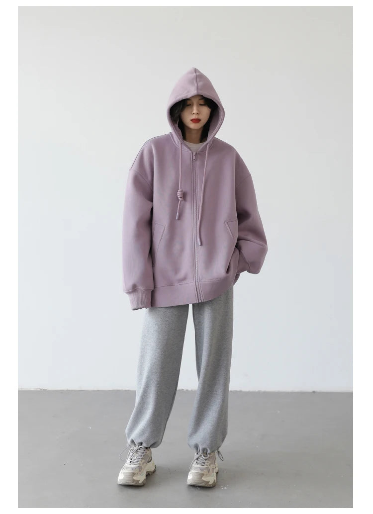 Women’s Relaxed Longline Zip-Up Hoodie