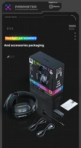 ONIKUMA Wireless Gaming Headset 2.4G/Wired/Bluetooth 3 Modes Bendable HD Mic Soft Ear Pads Immersive Sound for PC/PS4/5 GT808