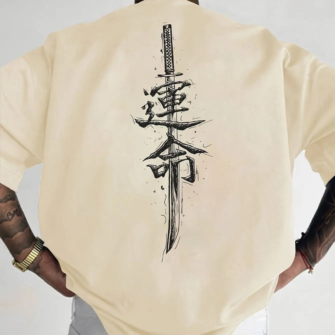 Men's Japanese Samurai Printed Pure Cotton T-Shirt