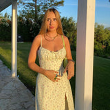 Women's Floral V-Neck Bodycon Maxi Dress