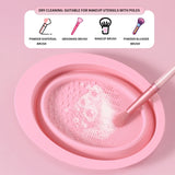 USA-Made Silicone Makeup Brush Cleaner Pad & Foldable Cleaning Bowl