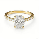 925 Sterling Silver Oval Cut Zircon Ring – Luxury Engagement & Wedding Jewelry