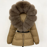 Real Fox Fur Hooded Duck Down Puffer