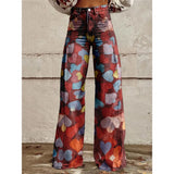 Pop Art Heart Wide-Leg Flare Pants