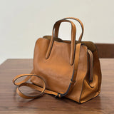 2026 spring new portable top layer cowhide women's casual Tote bag small leather single shoulder crossbody bag