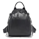 Zency Women's Soft Genuine Leather Travel Backpack Large Capacity Convertible Rucksack Knapsack Multi-compartment Shoulder Bag