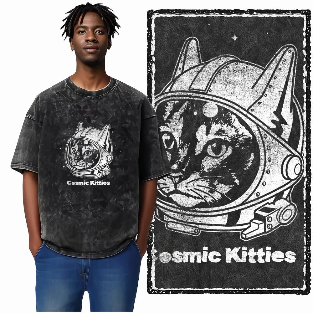 DB Cat Acid-Washed Graphic Tee