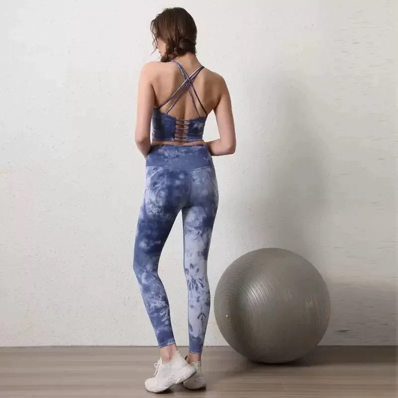 Seamless Tie-Dye Yoga Set