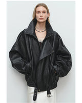Mauroicardi Spring Oversized Black Soft Pu Leather Jacket Men Long Sleeve Belt Luxury Designer European Fashion Clothes 2025