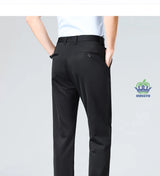 Men's Stretch Suit Pants — Slim Straight Business Formal Trousers