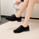 AIYUQI Women's Genuine Leather Lace-Up Oxford Loafers