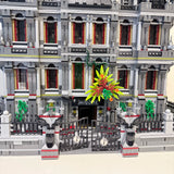 7527PCS Gothic Psychiatric Hospital Lunatic Hospital Building Blocks Set Haunted Mansion Style Construction Bricks Model Kit with Ornate Facade and Fence Details DIY Assembly Toys for Adults Ideal Birthday Holiday Gift Home O