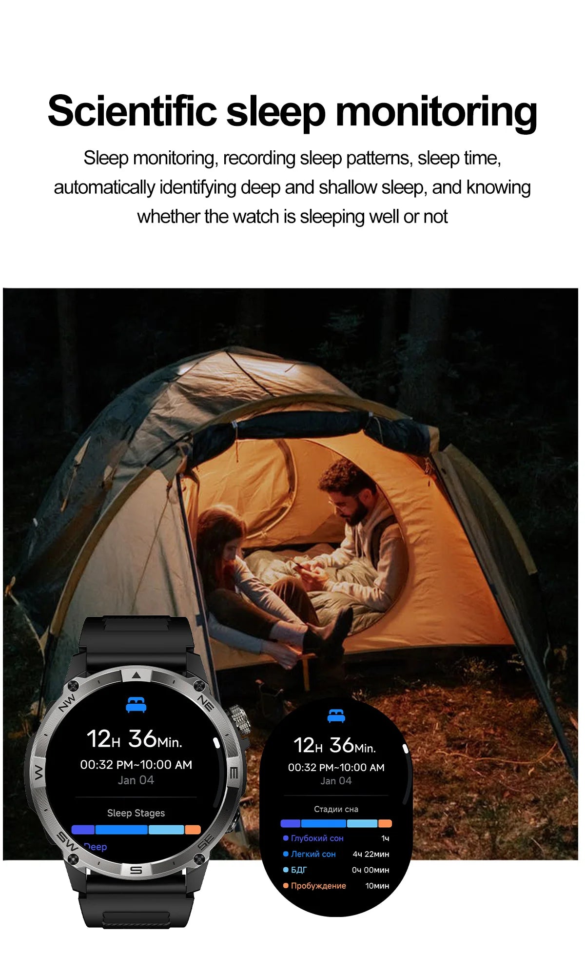 NORTH EDGE GPS Smart Watch – AMOLED, Bluetooth & IP68