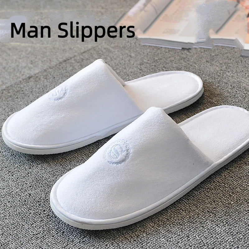 4Pairs/Lot Men Women Kids Disposable Hotel Guest Slippers Cotton Slides Home Travel SPA Slipper Hospitality Cheap Footwear