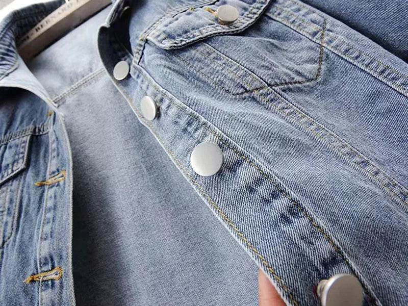 Vintage USA-Made Cropped Denim Jacket – Summer Short Sleeve Jean Top