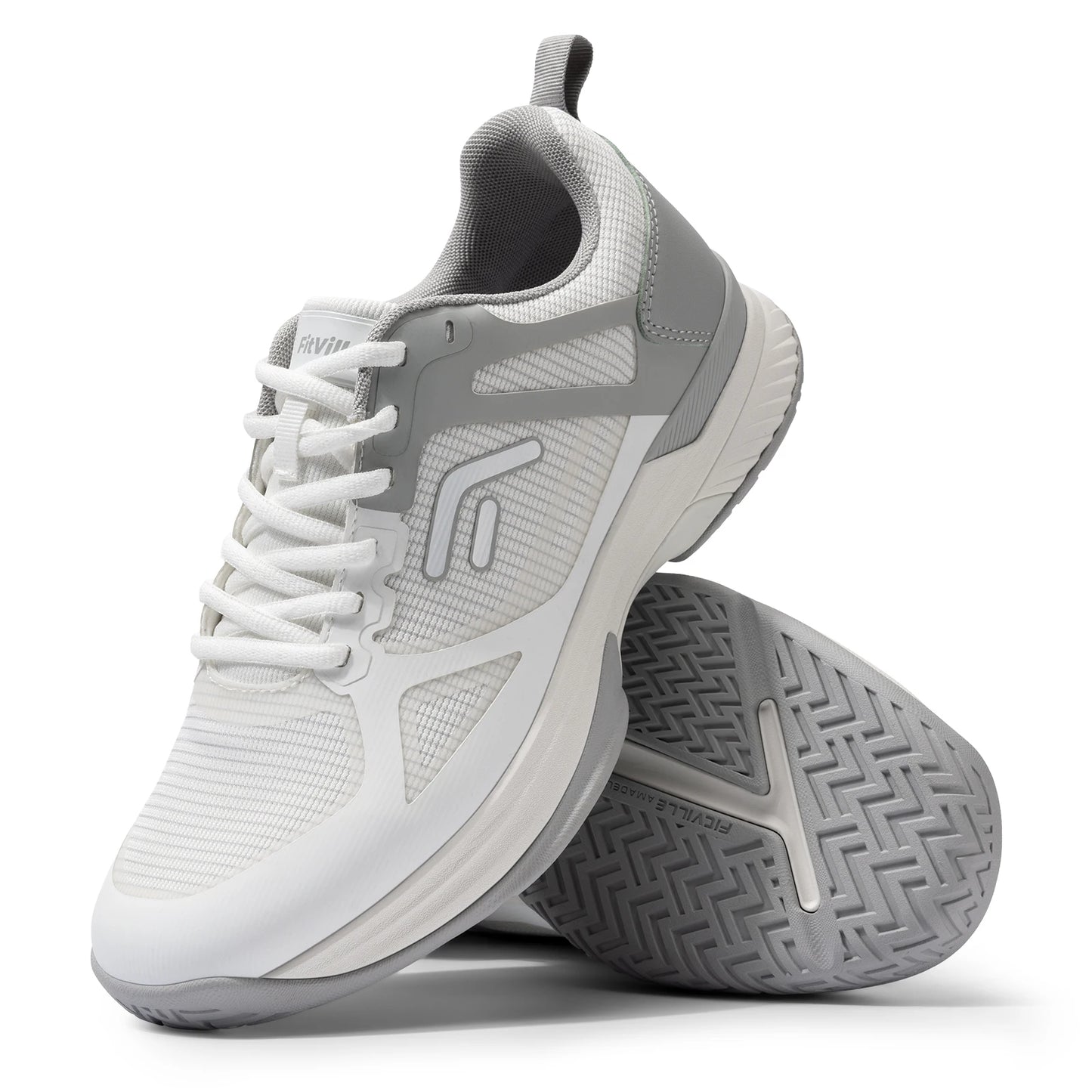 FitVille Men's Wide Pickleball Shoes Tennis Shoes Full Court Tennis Sneakers with Arch Support Lightweight Non-slip Sports Shoe