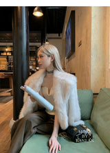 Women's Faux Fur Winter Jacket with Pockets
