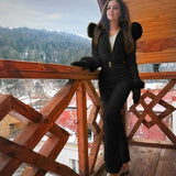 Waterproof One-Piece Ski Suit – Insulated Winter Hooded Jumpsuit