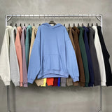 Cotton Baggy Fleece Hoodies for Men Solid Color Plush Pullovers Oversized Hooded Sweatshirt Autumn Winter Thick Clothes Unisex